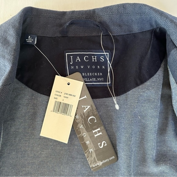 JACHS Troy Herringbone Unstructured Herringbone Blazer Large New - Picture 14 of 16